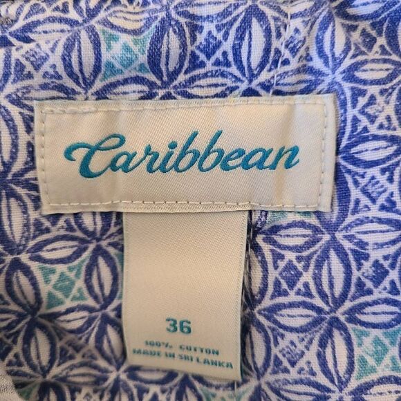 Caribbean Mens Flat Front Cotton 9" Inseam Shorts - Picture 3 of 9
